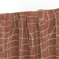 topography grid cinnamon copper brown denim canvas