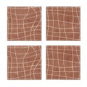 topography grid cinnamon copper brown denim canvas