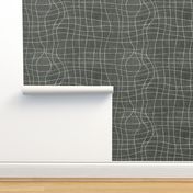 topography grid Sage green canvas look