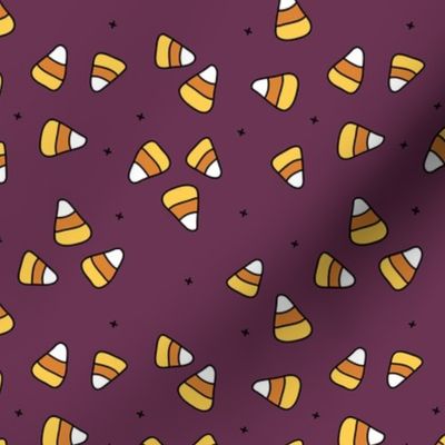 Halloween candy corn sugar aubergine purple