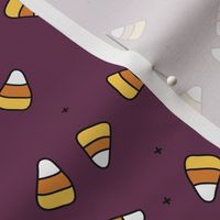 Halloween candy corn sugar aubergine purple