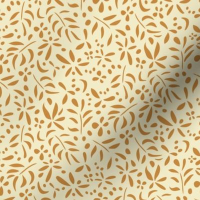 Damask Inspired:  Ochre on Cream  [small scale]