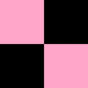 Six Inch Carnation Pink and Black Checkerboard Squares