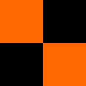 Six Inch Orange and Black Checkerboard Squares