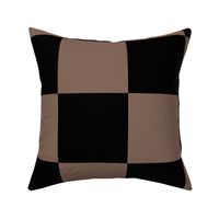 Six Inch Taupe Brown and Black Checkerboard Squares