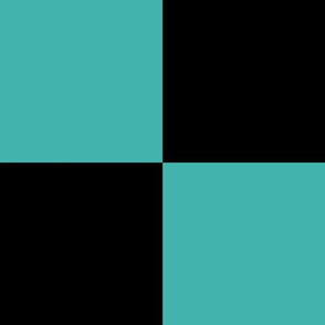 Six Inch Verdigris and Black Checkerboard Squares