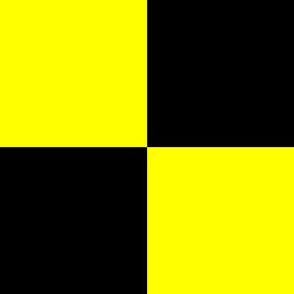 Six Inch Yellow and Black Checkerboard Squares