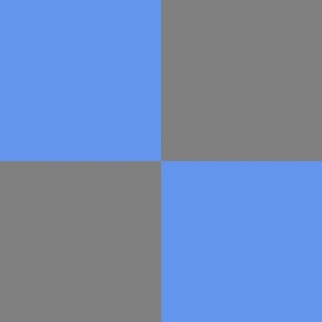Six Inch Cornflower Blue and Medium Gray Checkerboard Squares