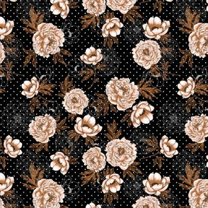 Helen’s Vintage Peonies V3 (black) 6”