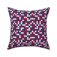 Medium Mosaic Squares in Red, White, and Blue