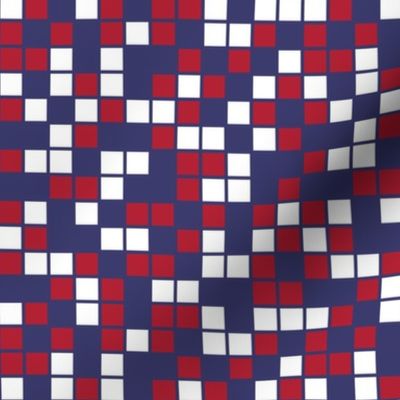 Medium Mosaic Squares in Red, White, and Blue