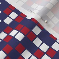 Medium Mosaic Squares in Red, White, and Blue