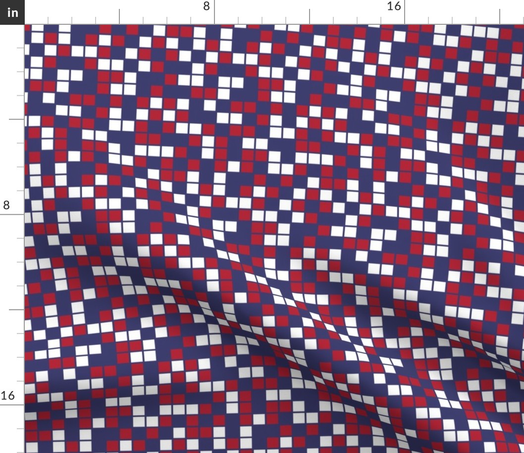 Medium Mosaic Squares in Red, White, and Blue