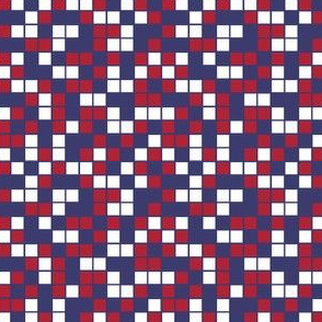 Small Mosaic Squares in Red, White, and Blue