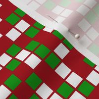 Medium Mosaic Squares in Christmas Green, White, and Dark Red