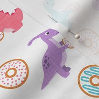 Dinos and Donuts - pink, purple, blue - doughnuts and dinosaurs - LAD19