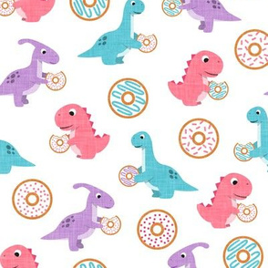 Dinos and Donuts - pink, purple, blue - doughnuts and dinosaurs - LAD19