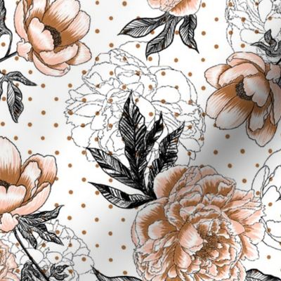 Helen's Vintage Peonies V3 (white)