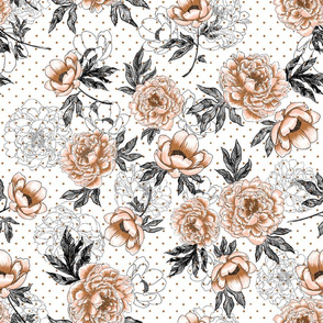 Helen's Vintage Peonies V3 (white)