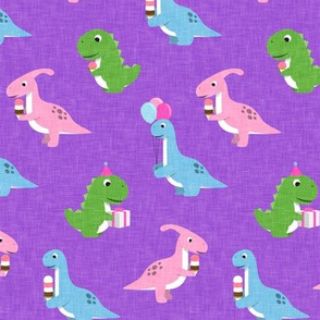 Party Dinos - purple  - birthday party dinosaurs - LAD19