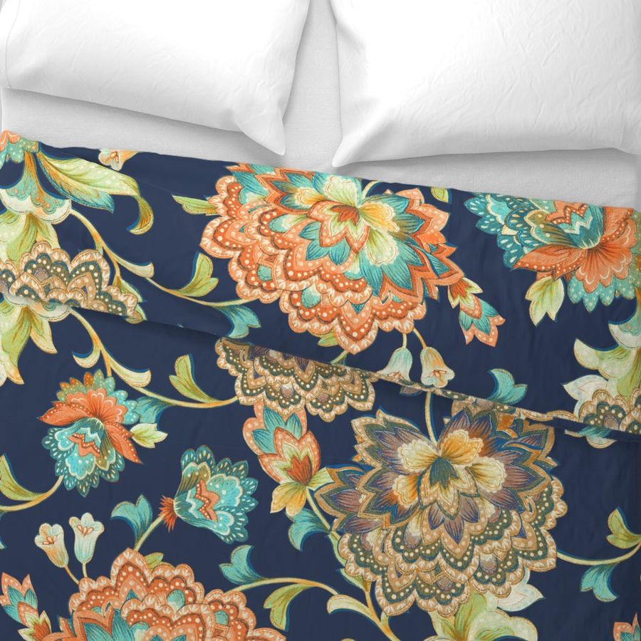 Chintz orange aqua