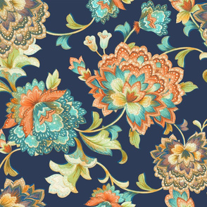  Chintz orange aqua50