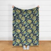  Chintz yellow navy50