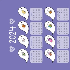 Kawaii Ghost Favourites 2024 Calendar