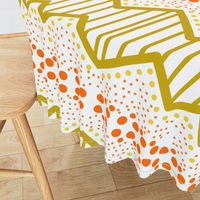 Groovy 60s Abstract - burnt orange & chartreuse 