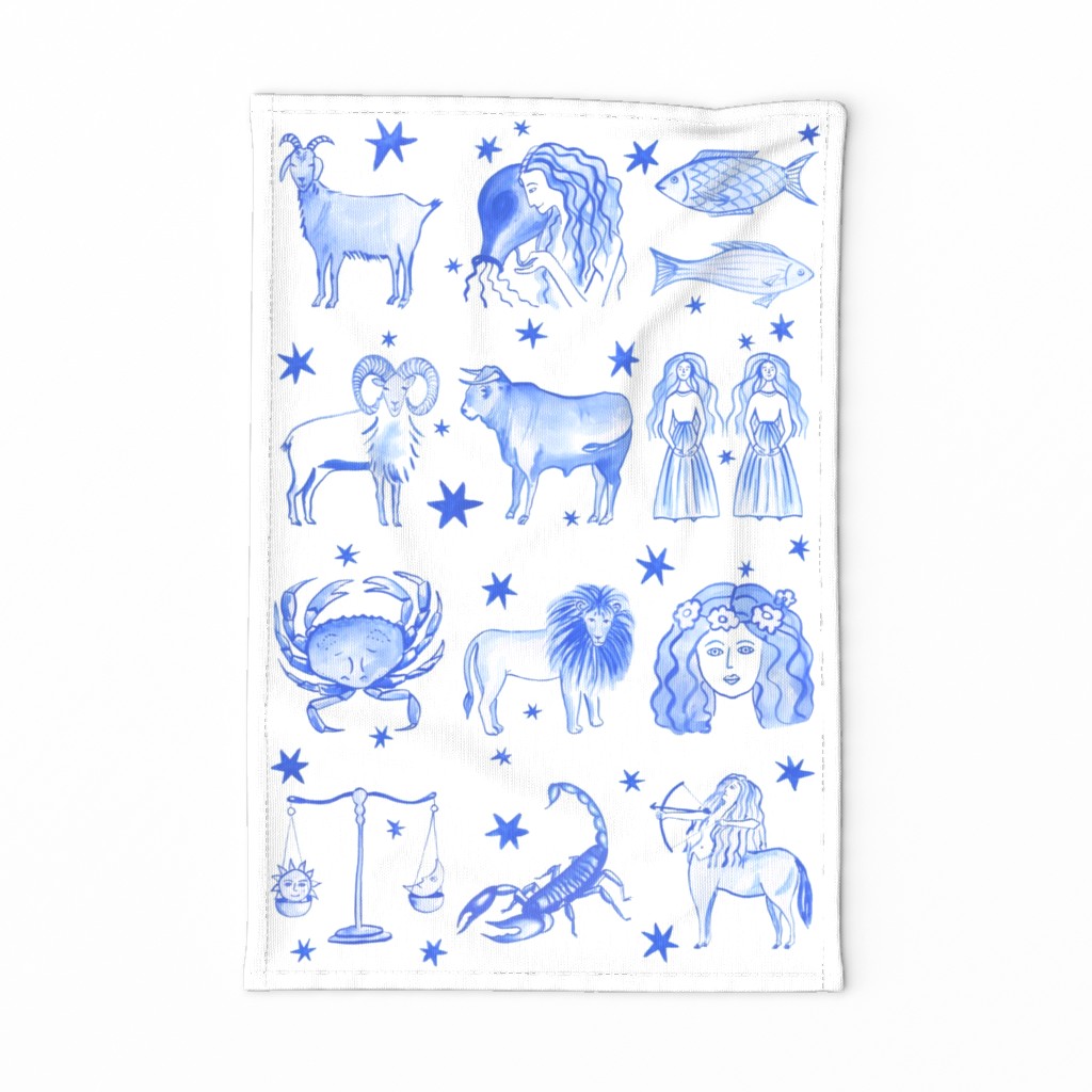 Blue Zodiac Dish Towel