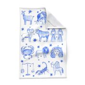 Blue Zodiac Dish Towel