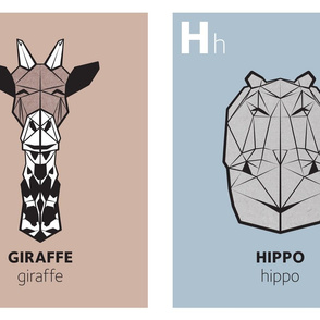 G and H - Geometric animal alphabet panels