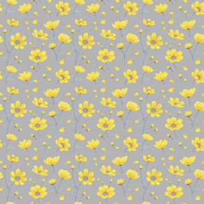 Yellow Flowers on Gray