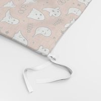 Spooky night ghost boo baby and stars kawaii halloween nursery pattern kids orange cinnamon