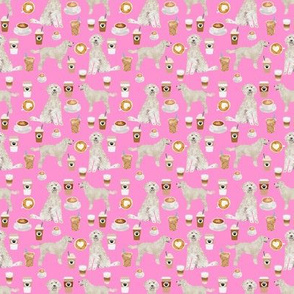 SMALL - golden doodle fabric coffee fabric latte design doodle 