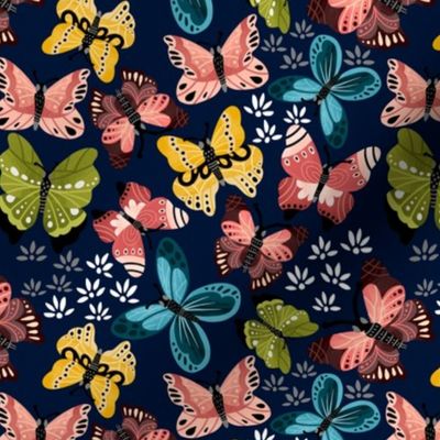 Colorful Butterflies V2-Blue