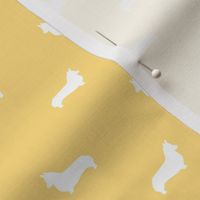 corgi dog silhouette fabric - nursery yellow