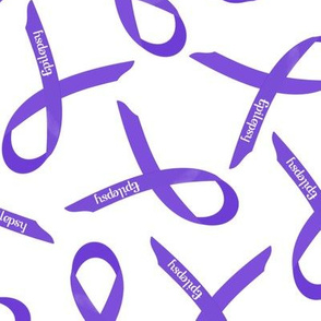large scale epilepsy ribbon scattered ditsy on white