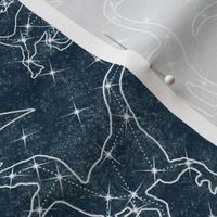 Constellation dinosaurs on midnight blue 