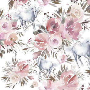 Floral Unicorn - winter pink