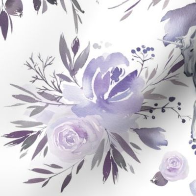 Floral Unicorn - purple