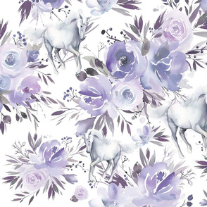 Floral Unicorn - purple