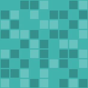 Jumbo Mosaic Squares in Shades of Verdigris