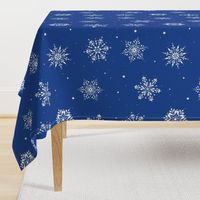 Christmas Folk Snowflakes- Blue