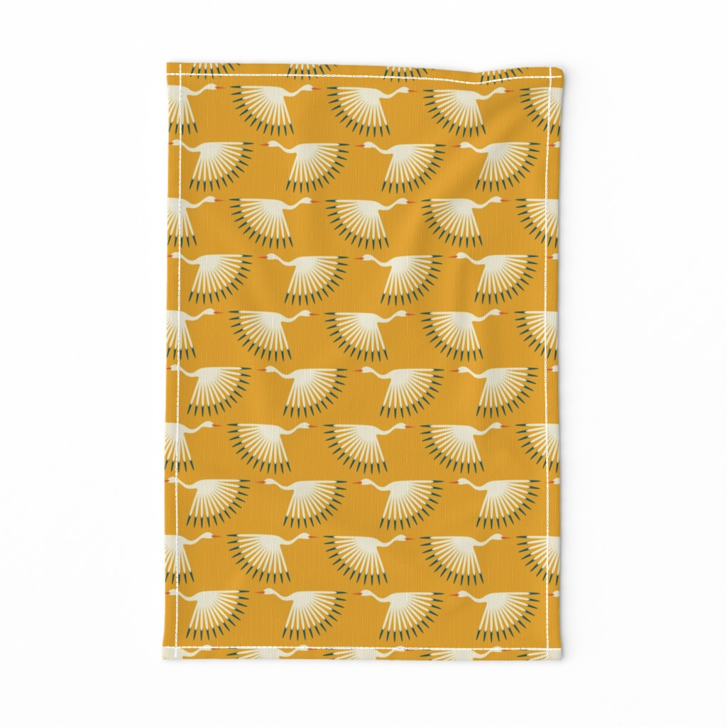 Art Deco Cranes - Sunshine Smaller