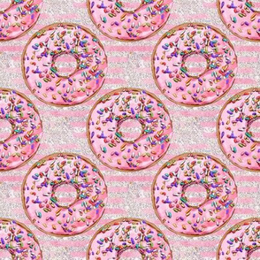 Donuts sprinkles glitter pink stripes