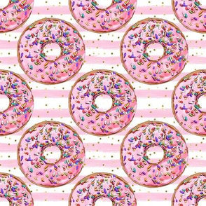 Donuts sprinkles pink gold stripe