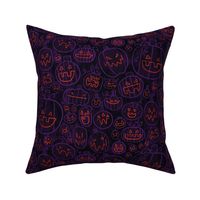 Spooky Scary Jack-O-Lanterns in Purple