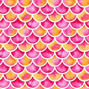 watercolor scales - pink/orange