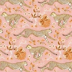 Cheetah Chintz - pink and orange - small 